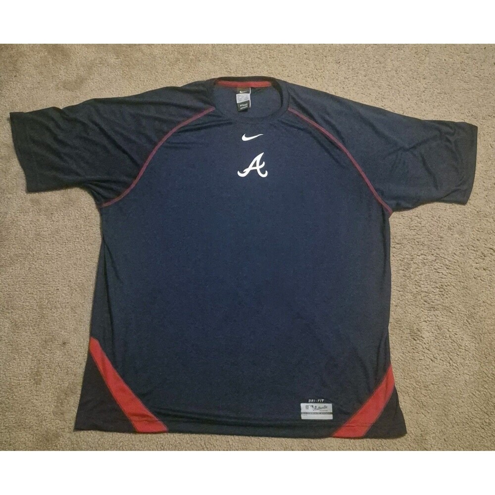 Nike Atlanta Braves Authentic Baseball Dri-Fit T-Shirt MLB Men's 2XL Performance